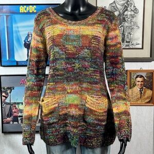 Vintage Bobbie Brooks Multicolor Knit Sweater | Ladies Large